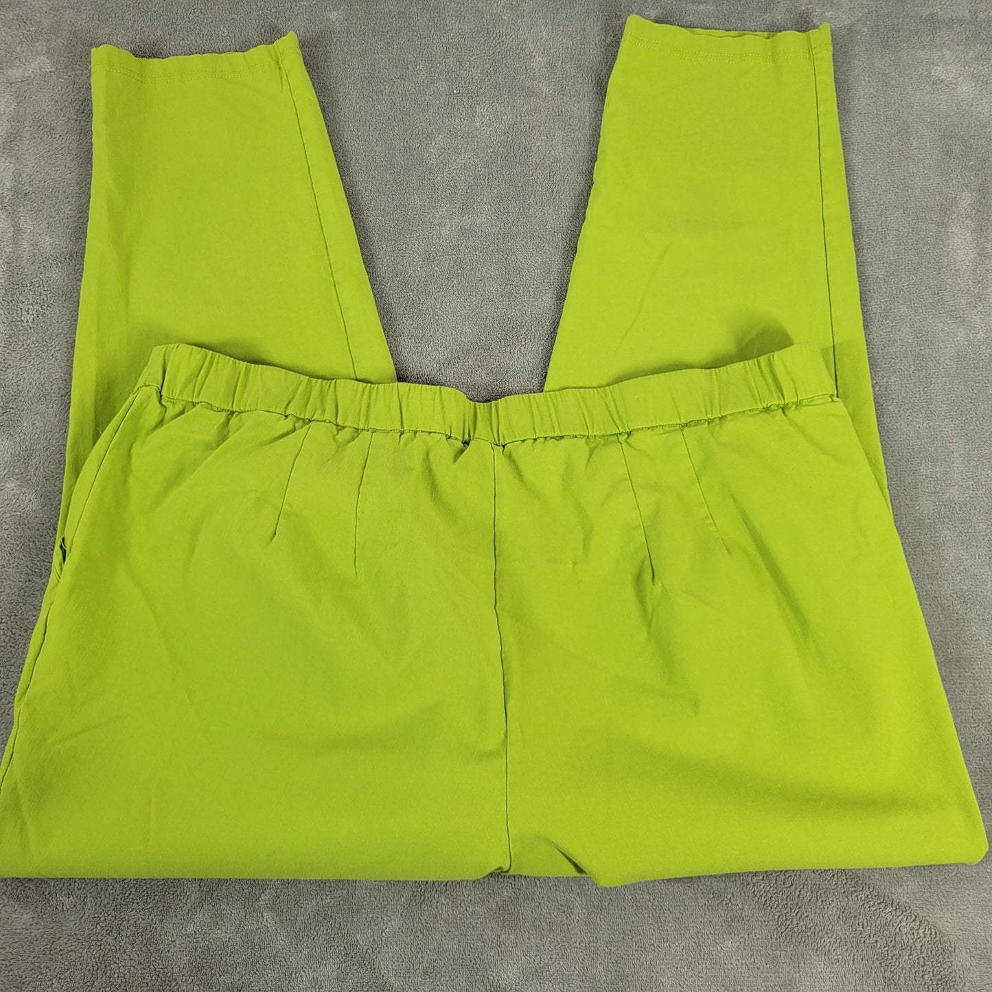 Joan Rivers Women Pants 22W Cropped Pull On Lime Green Comfy Nylon Rayon Spandex