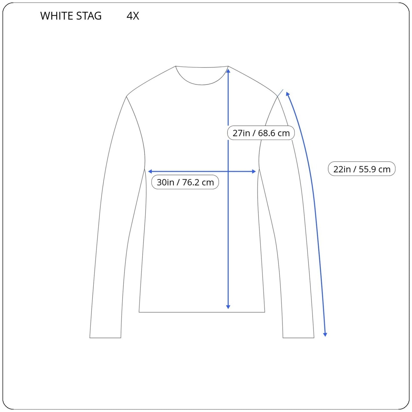 White Stag Womens Top 4X 26W 28W Plus Long Sleeve Blue Cotton Lace Trim Casual