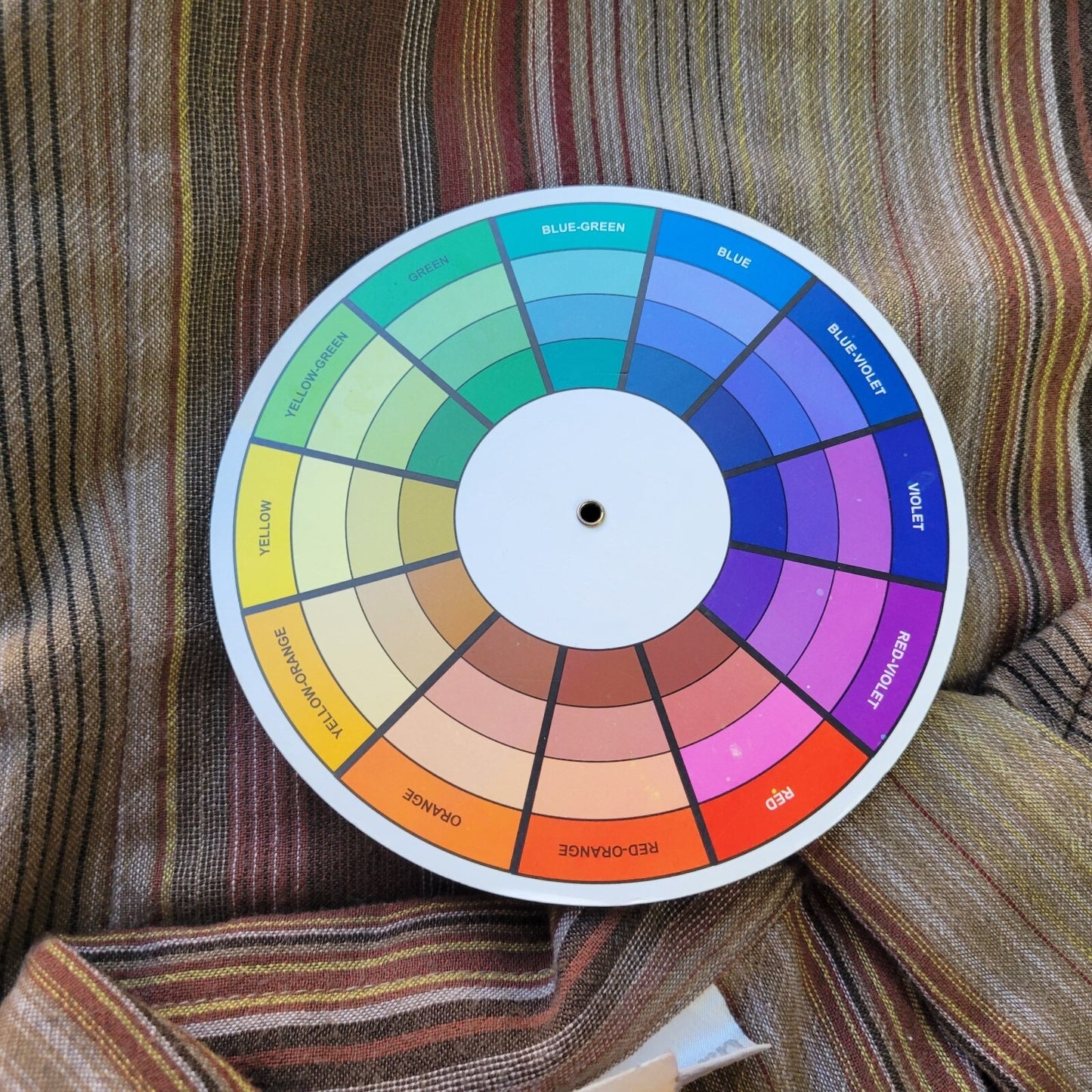 Dress Barn Womens Top 18 20 Plus 3/4 Sleeve Button Up Tan Burgundy Stripe Collar