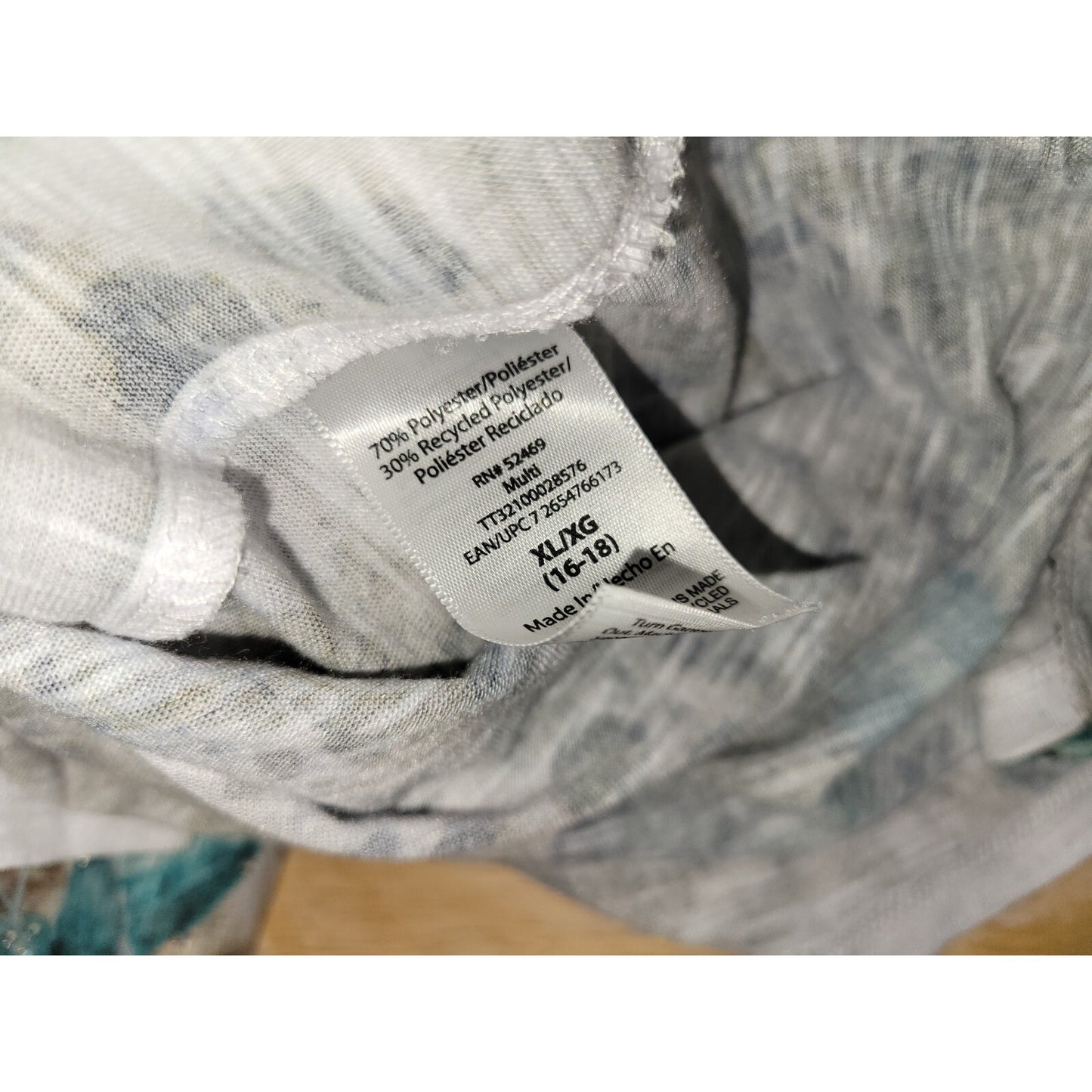 Time Tru Womens Top Extra Large 16 18 3/4 Sleeve Butterflies Tan Animal Print