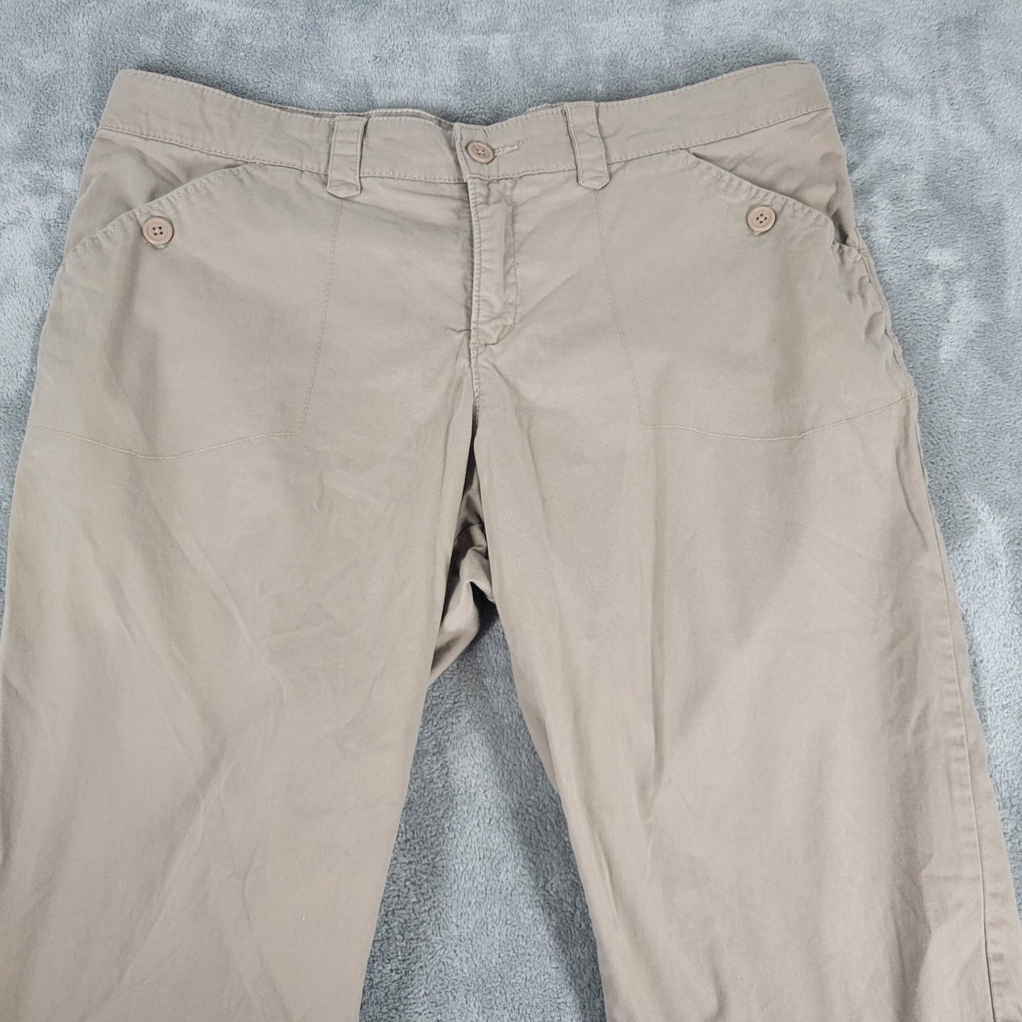 Lee Womens Pants 18W Plus Capri Tan Adjustable Waist Just Below Waist Zip Fly