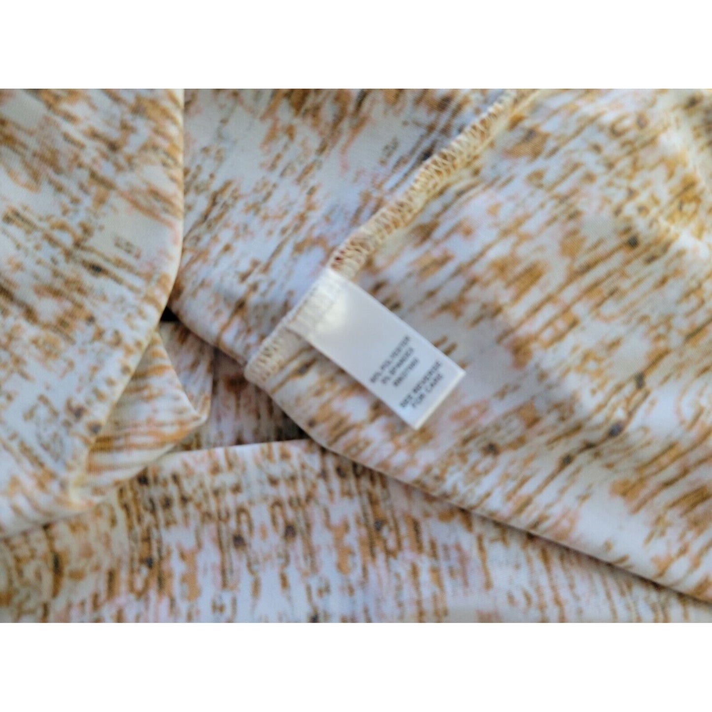 Cato Womens Top Extra Large XL Tunic 3/4 Sleeve Keyhole Brown Watercolor Office