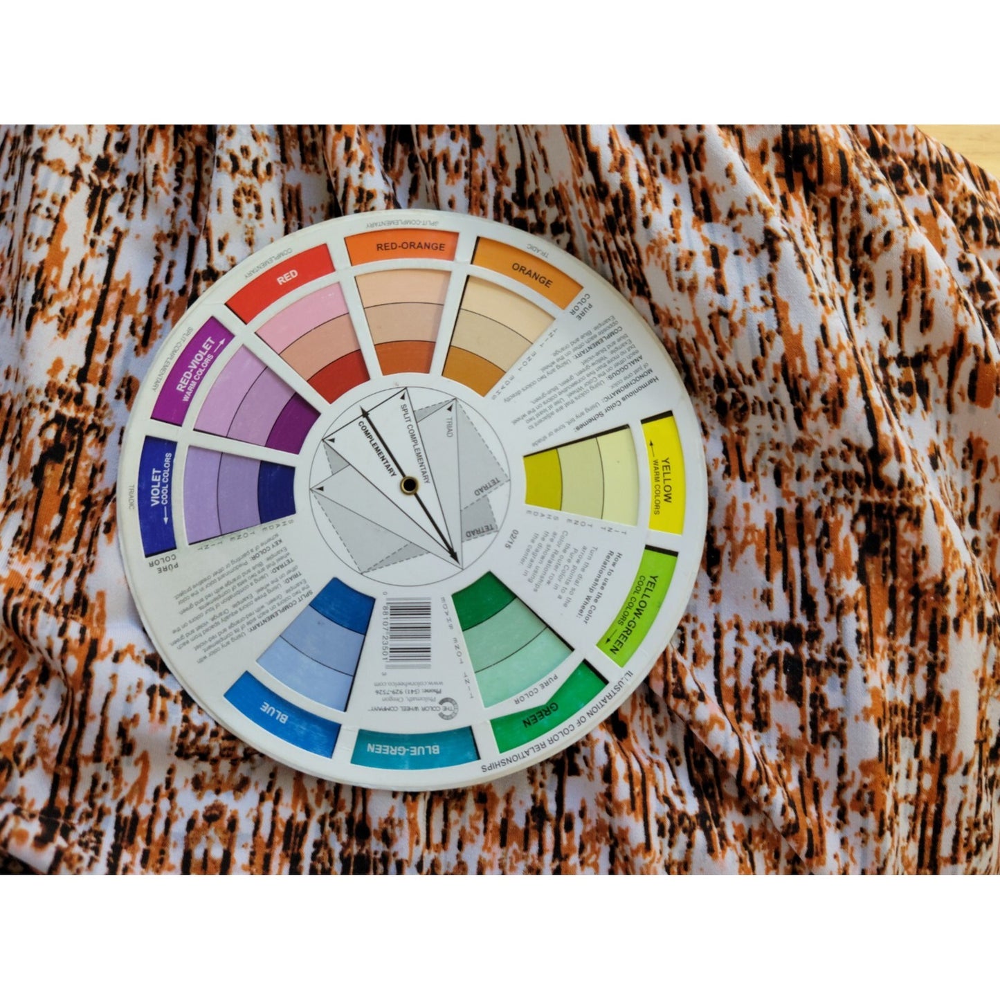 Cato Womens Top Extra Large XL Tunic 3/4 Sleeve Keyhole Brown Watercolor Office