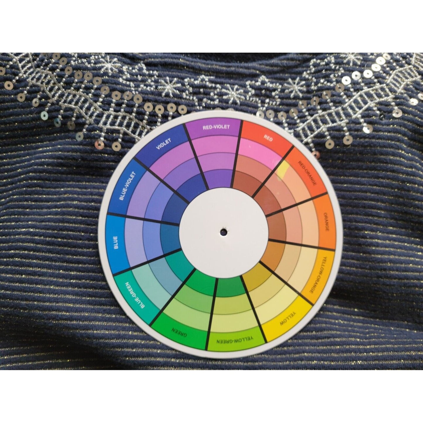 Basic Editions Womens Top 2X Plus Knit Blue Stripe Sequins Embroider Metallic