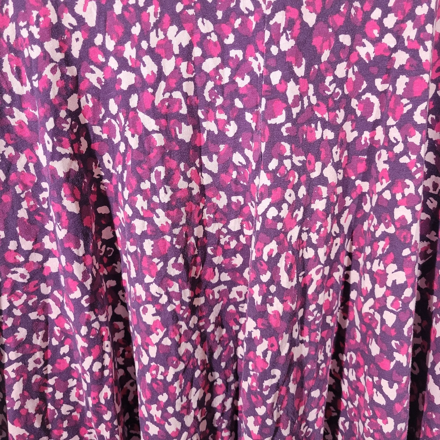 Roamans Womens Top 4X Plus tunic 3/4 Sleeve Purple Watercolor Cotton Asymmetric