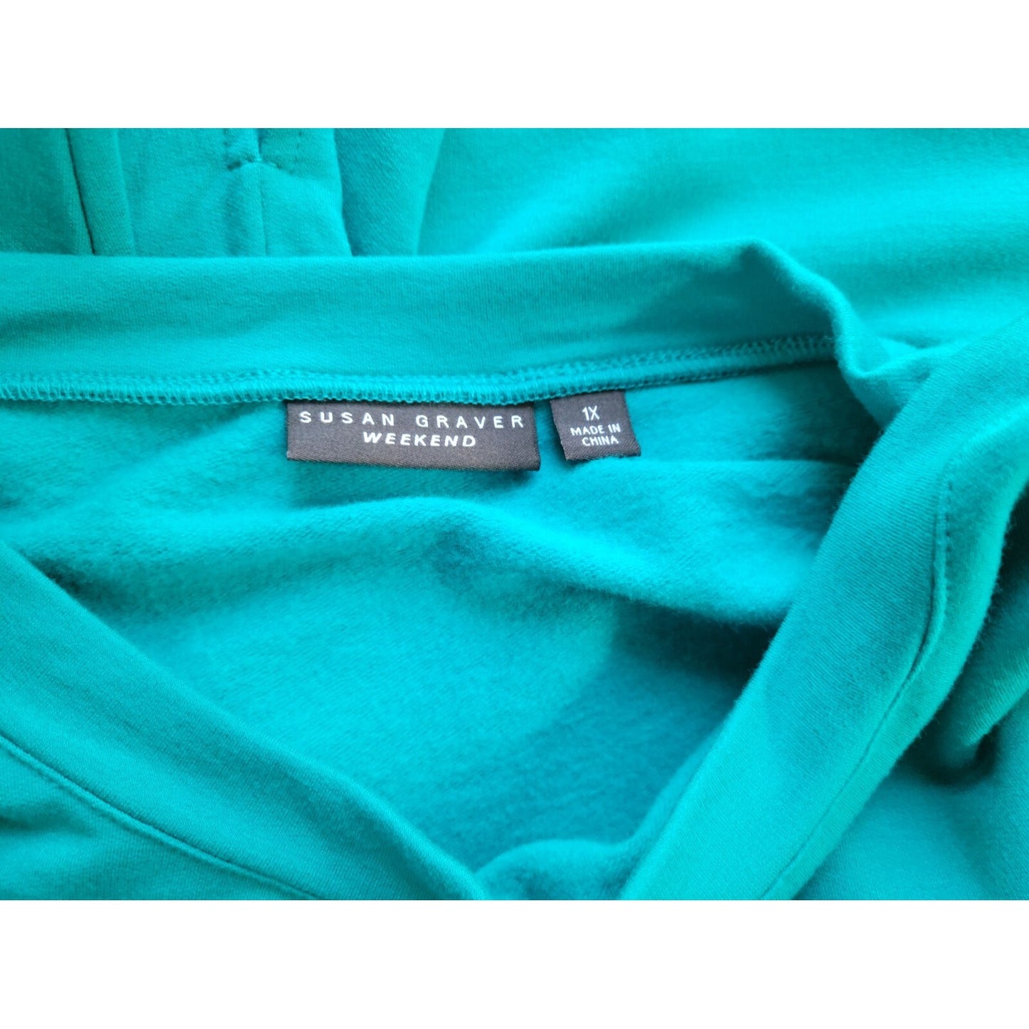 Susan Graver Weekend Womens Top 1X Plus Tunic Cold Shoulder Blue Casual Pullover