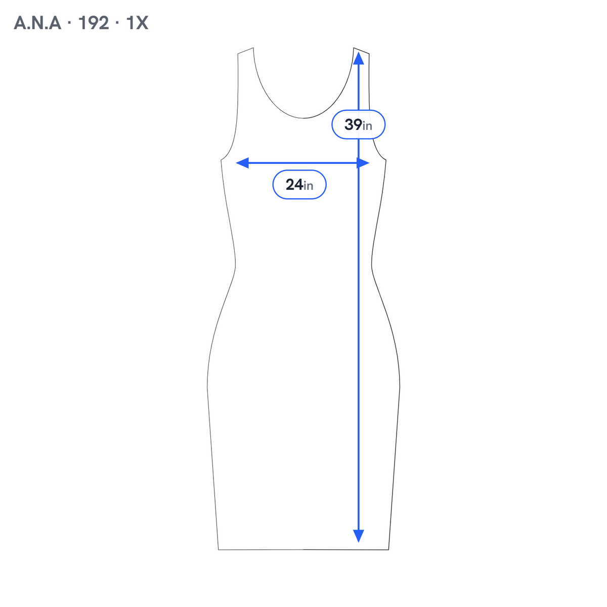 ANA Tank Dress 1X Plus Size Black White Geometric Sleeveless Pockets GEO186XE