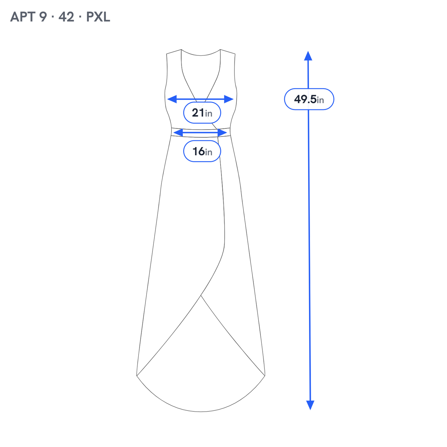 Apt 9 Dress PXL Petite XL Fit Flare Black Blue Geometric V-Neck High Low GEO56E