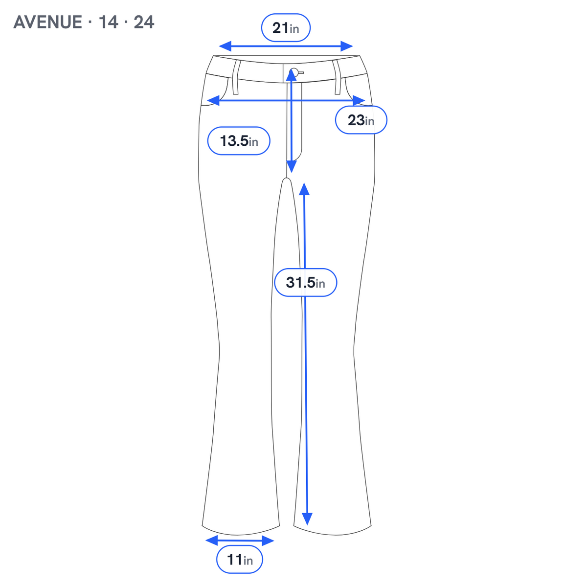 Avenue Jeans Womens Plus 24 Dark Wash Bootcut Stretch Elastic Waist Denim Blue BOO15E