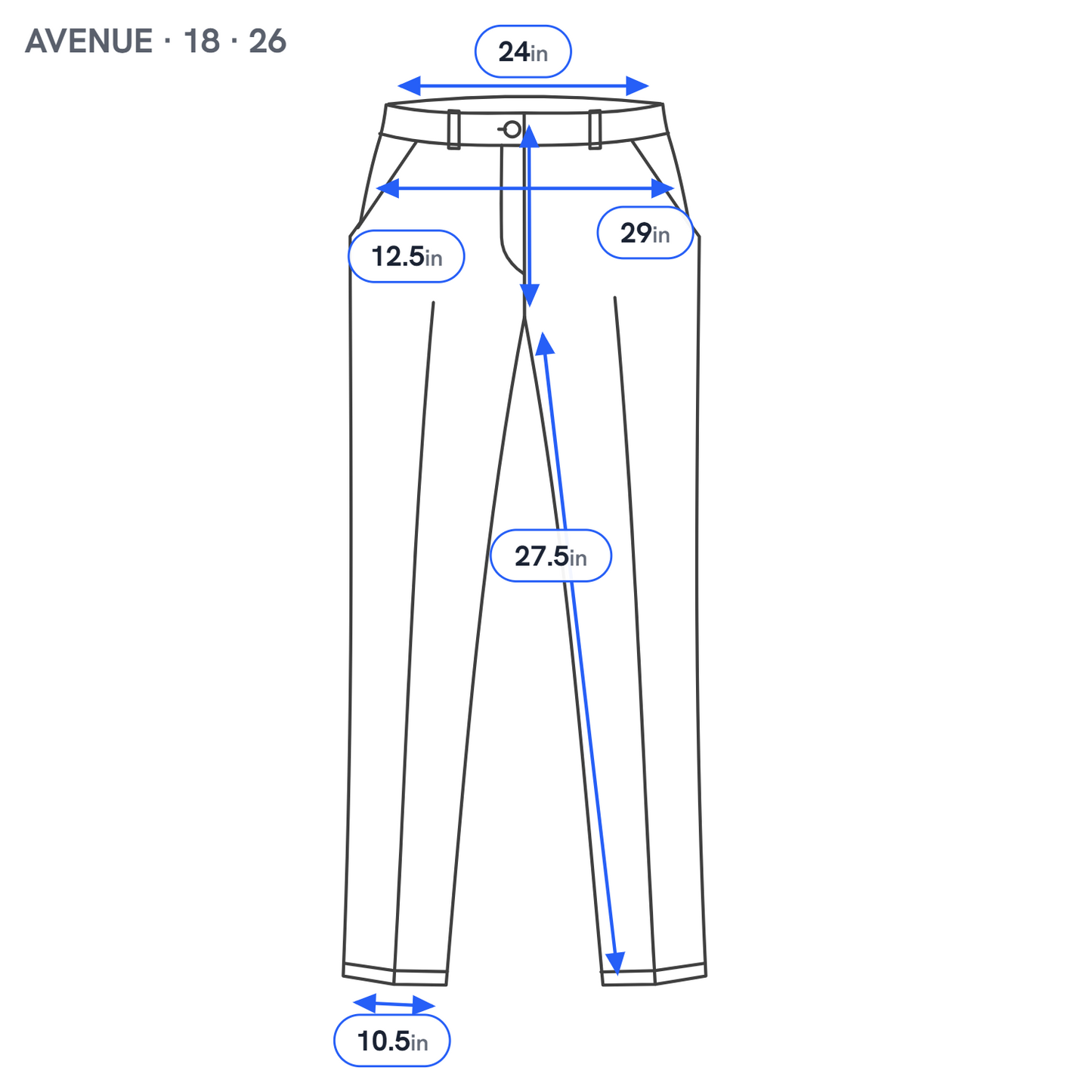 Avenue Dress Pants 26 Plus Womens Gray Chino Straight Leg Cuffed Stretch B20E