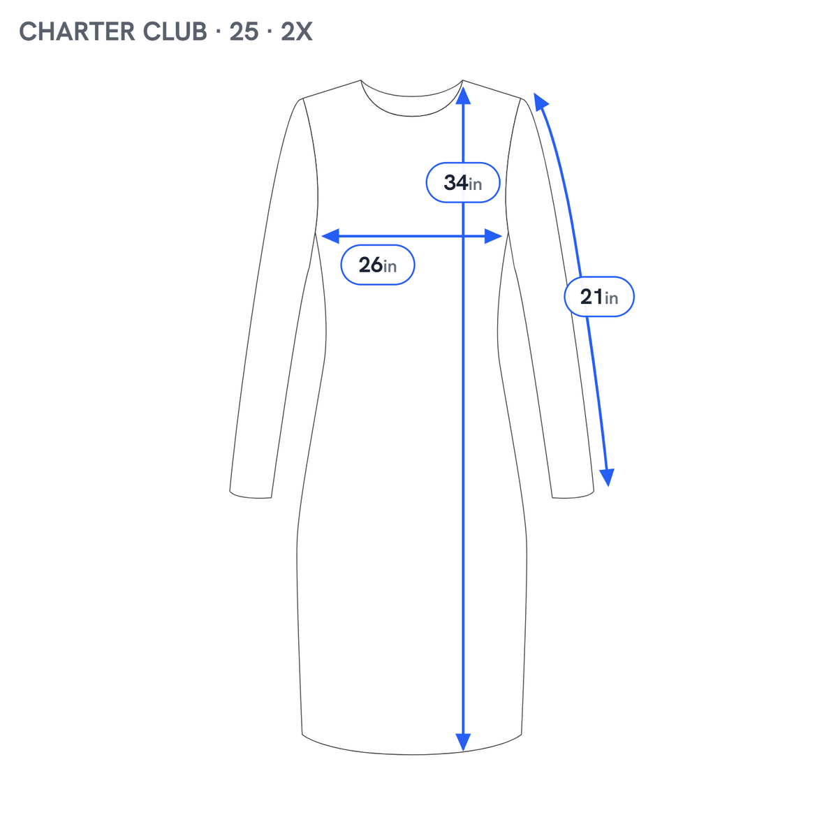 Charter Club 2X Plus Size Argyle Sweater Dress Knit Black Blue Crew Neck SWE41E