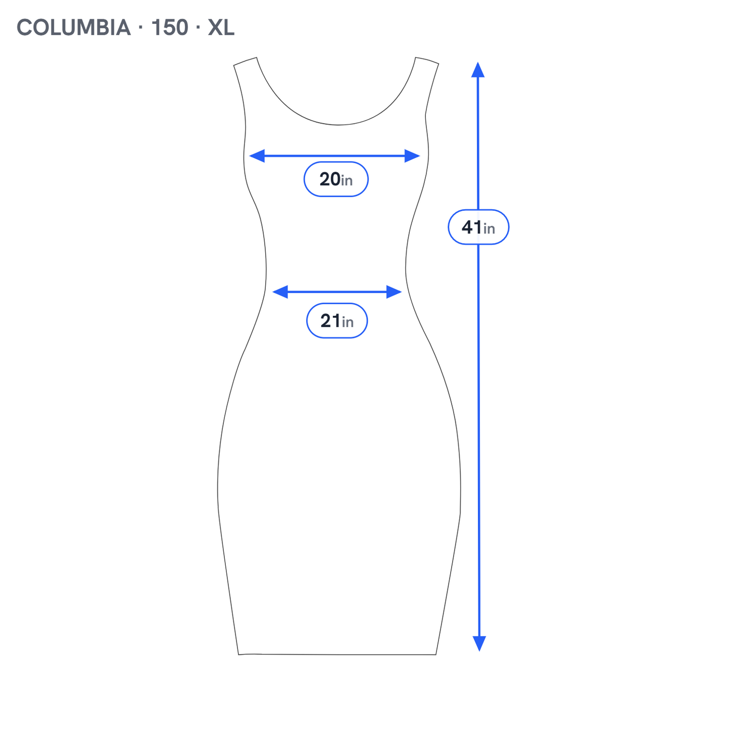 Columbia Tank Sheath Dress XL Blue Sleeveless Pockets Drawstring Crew BLU61E