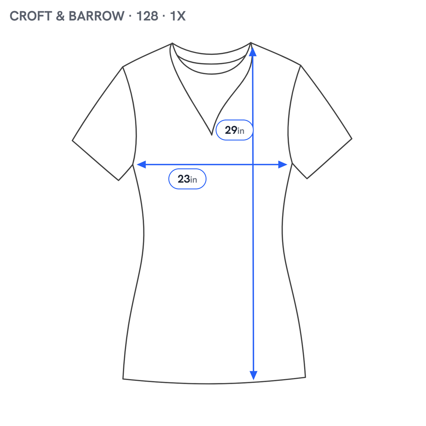 Croft Barrow Womens Tee 1X Blue White Striped Cotton V-Neck Shirt STR65XE
