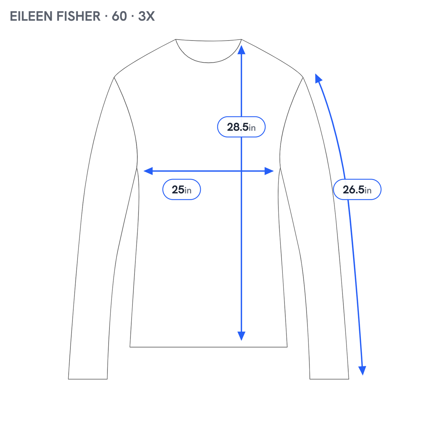 Eileen Fisher Knit Tee Womens 3X Black Long Sleeve Italian Yarn Viscose BLA125E