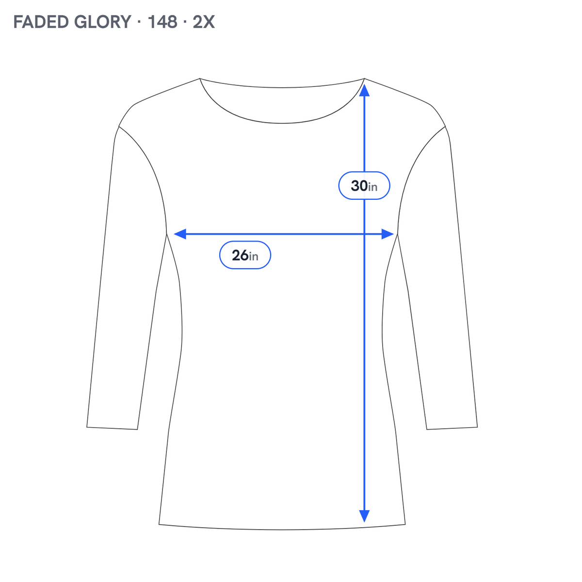 Faded Glory Blue Geometric Tunic Blouse Women 2X Plus Keyhole Sheer GEO205E