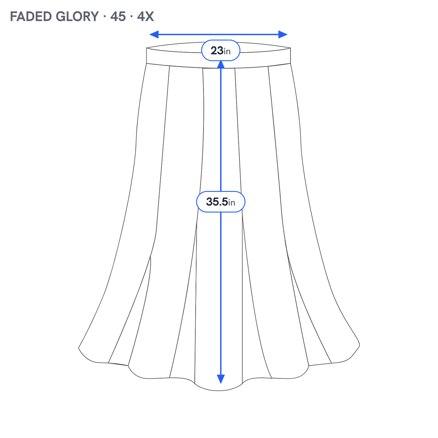 Faded Glory Pink Crochet Midi A-Line Skirt 4X Plus Size Elastic Waist PIN35E
