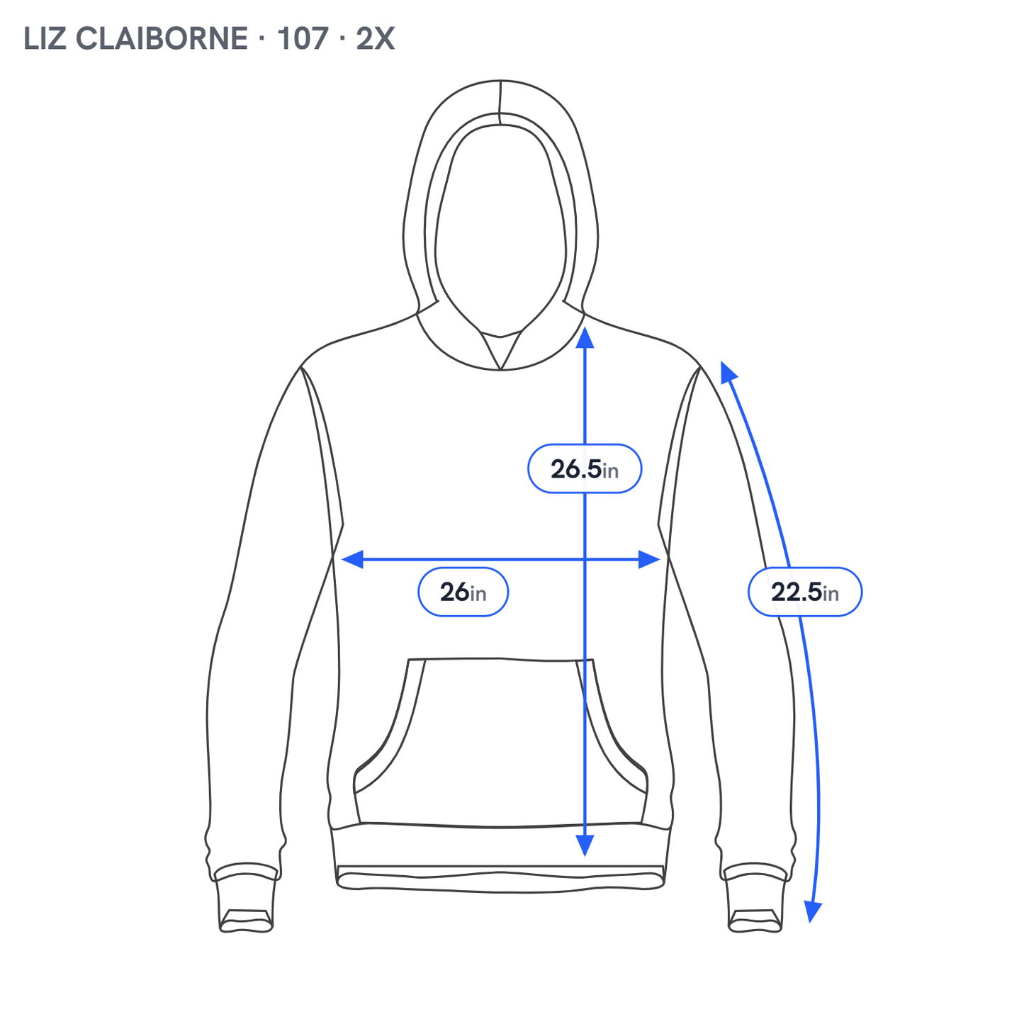 Liz Claiborne Villager Sport Women 2X Blue Velour Hoodie Jacket Full Zip BLU66E