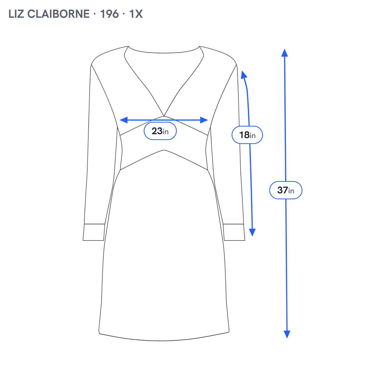 Liz Claiborne Shirt Dress 1X Plus Size Blue White Watercolor Cotton WAT98E