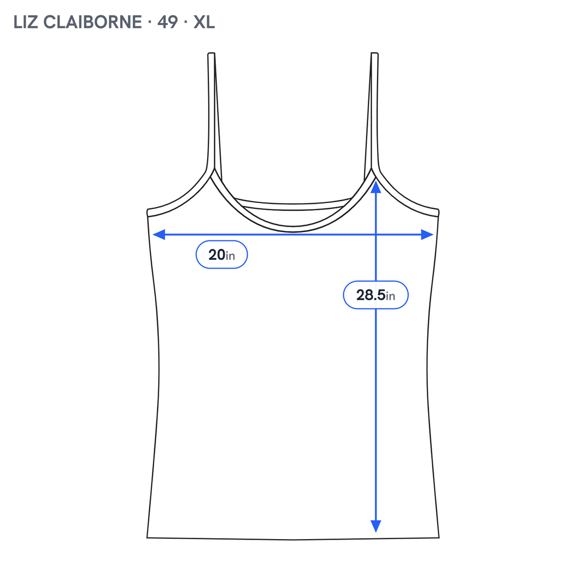 Liz Claiborne XL Camisole BEIGE OFF WHITE Solid Tank Top Adjustable Strap WHI20E