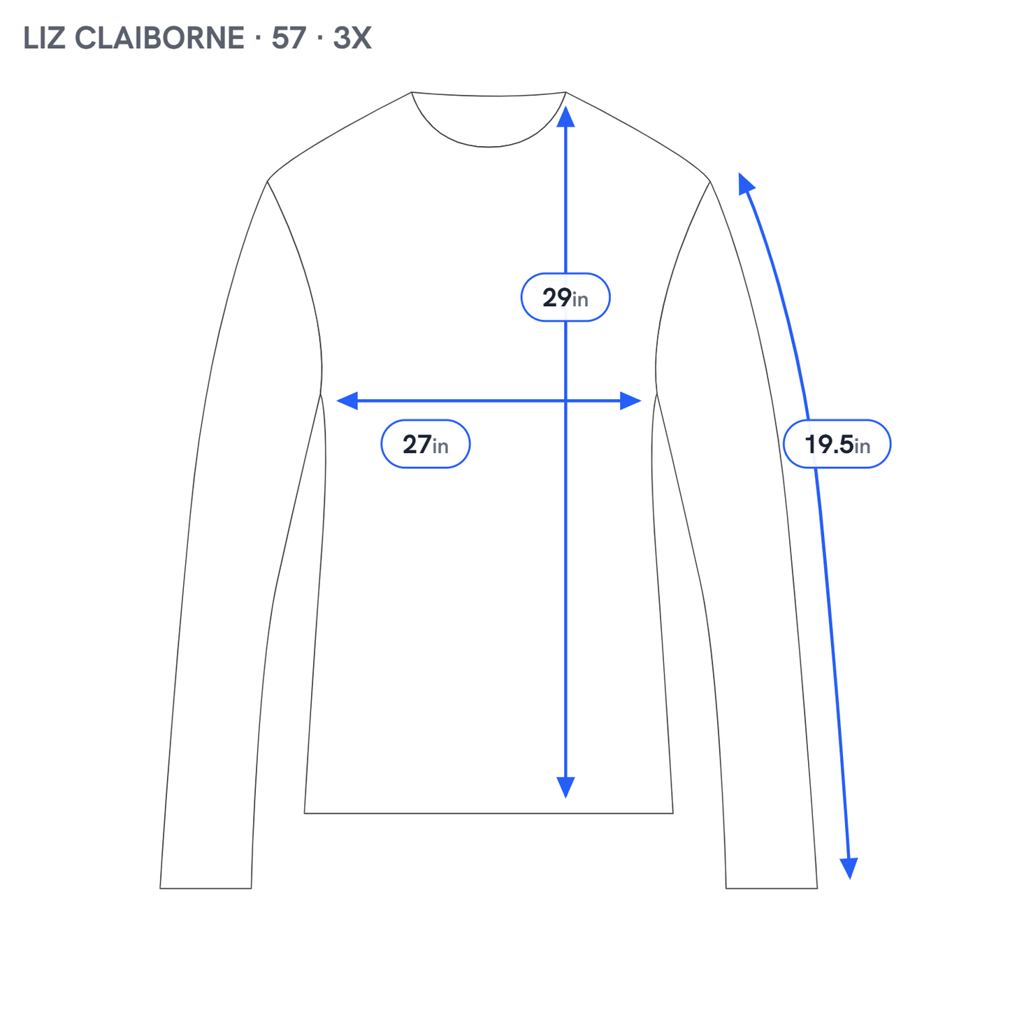 Liz Claiborne 3X Blouse Geometric Circle Keyhole Top Blue White Plus GEO167E