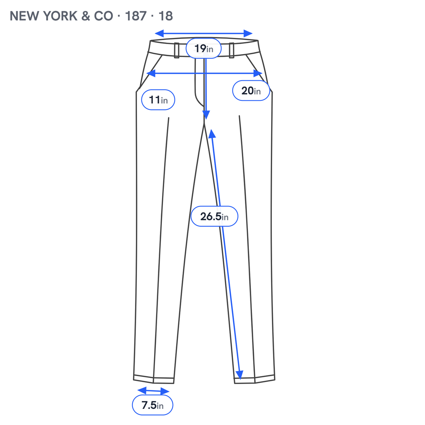 New York & Co Dress Pants 18 Womens Gray Straight Leg Stretch Work GRA75E