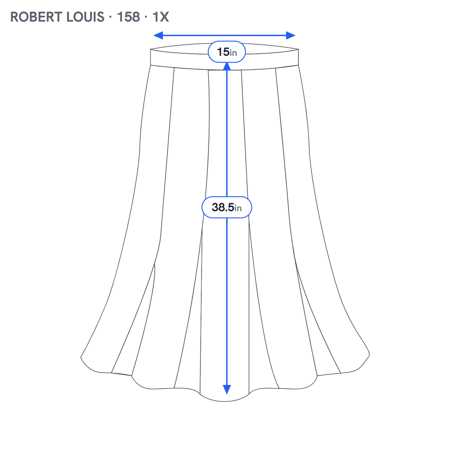 Robert Louis Skirt Womens 1X Plus A-Line Midi Elastic Waist Watercolor WAT95E