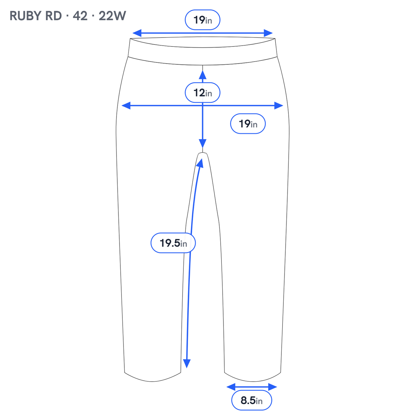 Ruby Rd 22W Plus Size Capri Pants Blue Straight Leg Pull On Stretch BLU15XE