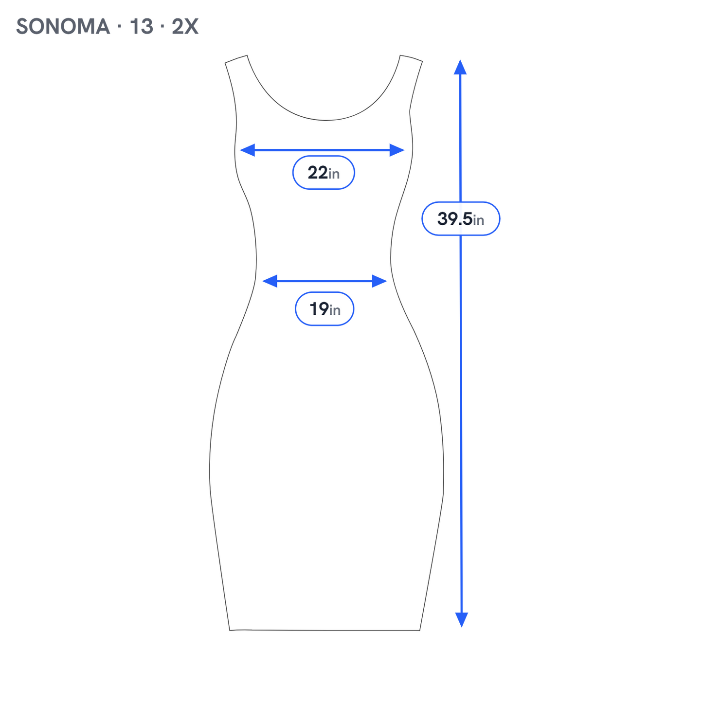 Sonoma Floral Tank Dress 2X Blue Sleeveless Cotton Blend Pullover Pockets BLU59E