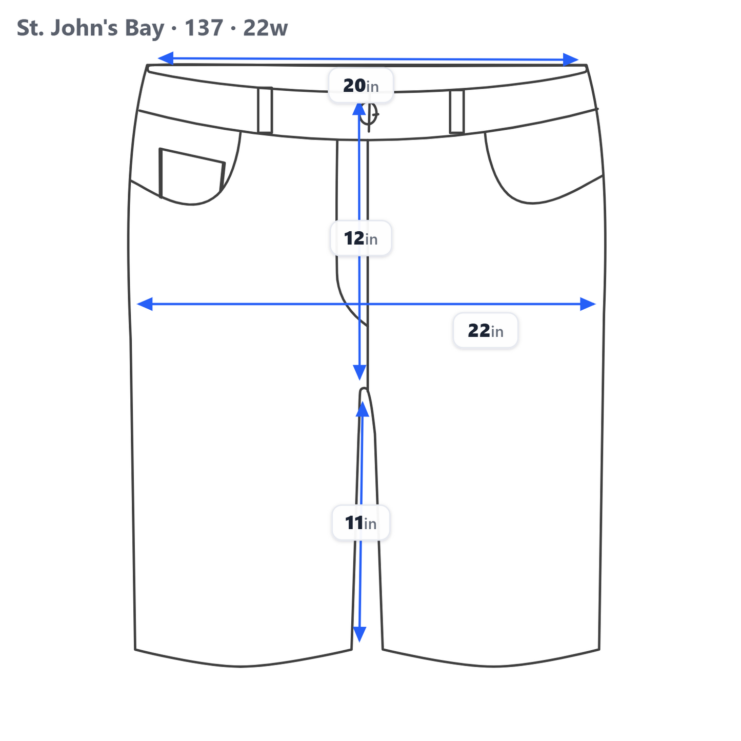 St John's Bay Womens 22W Bermuda Denim Shorts Dark Wash Blue Stretch SHO5E