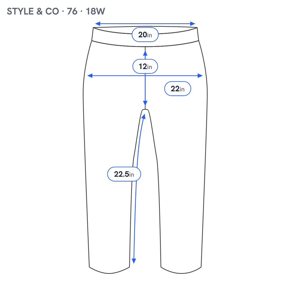 Style Co Womens Light Wash Denim Capris 18W 40 Waist Stretch Cuffed Jeans CAP35E