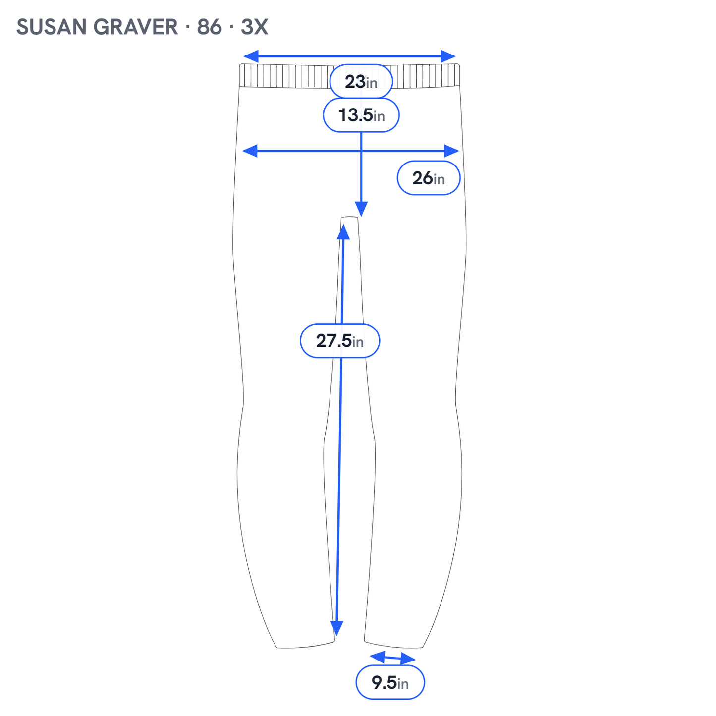 Susan Graver Womens Pants 3X Blue Straight Leg Knit Pull On Stretch BLU64E