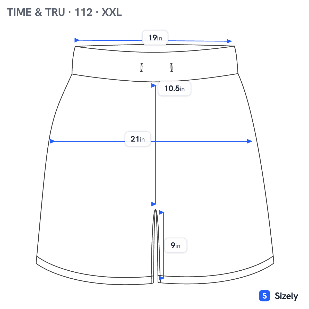 Time & Tru Shorts XXL 2X Blue Floral Pull On Elastic Waist 9" Inseam FLO71E