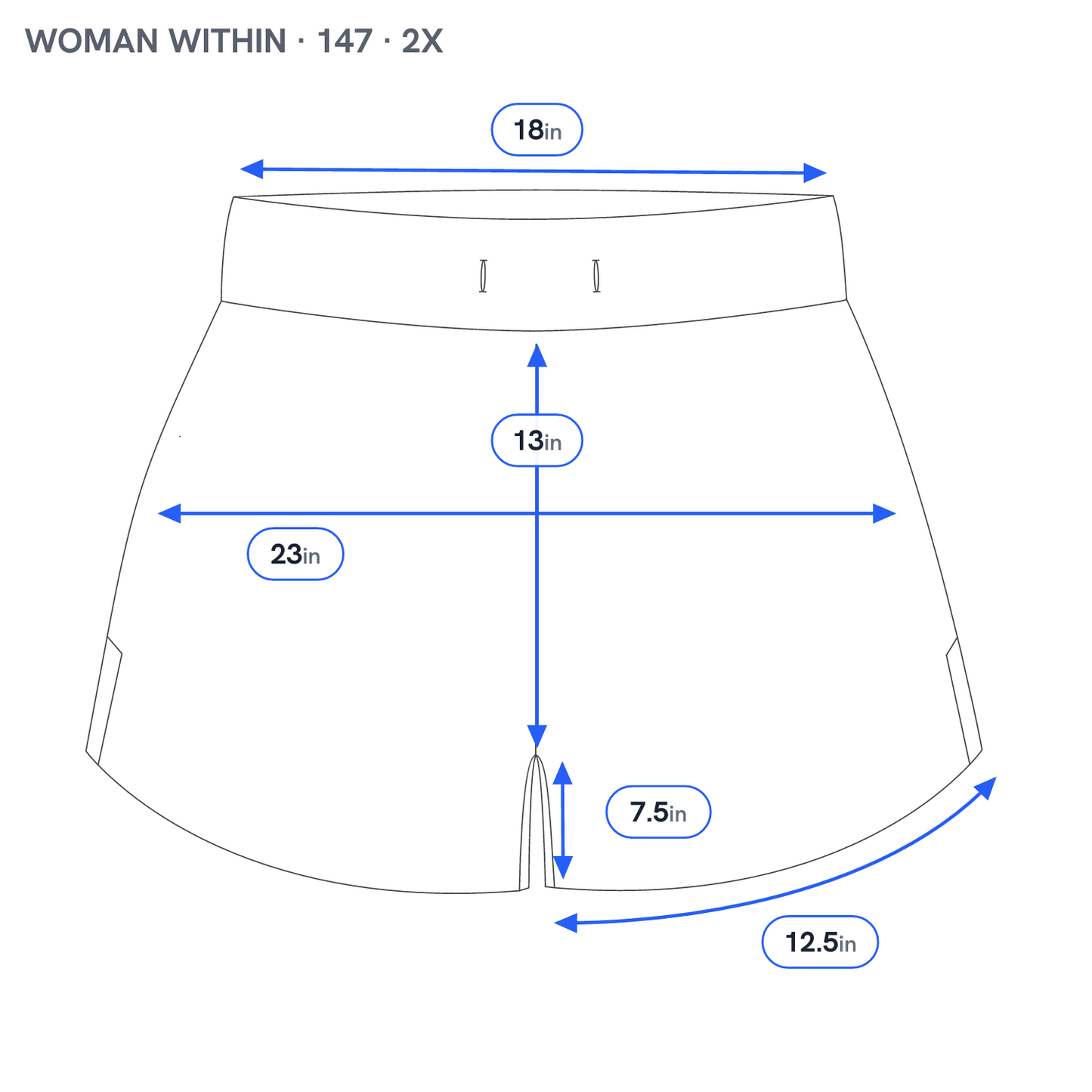 Woman Within Shorts Womens 2X Blue Elastic Waist Pull On Biker BLU41E