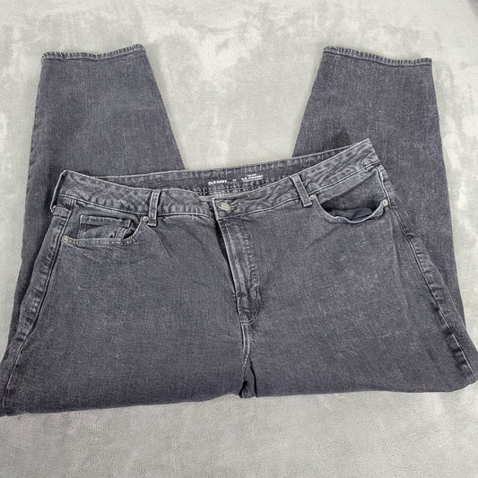 Old Navy Womens Jeans 22W Plus OG Straight Leg Black Denim High Rise Zip Fly