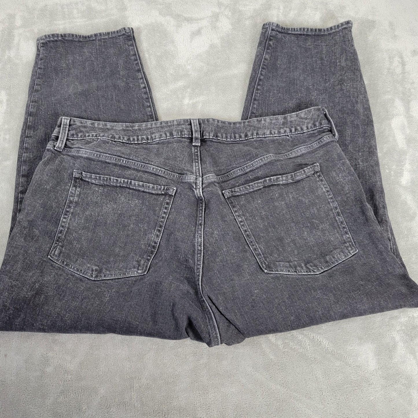 Old Navy Womens Jeans 22W Plus OG Straight Leg Black Denim High Rise Zip Fly