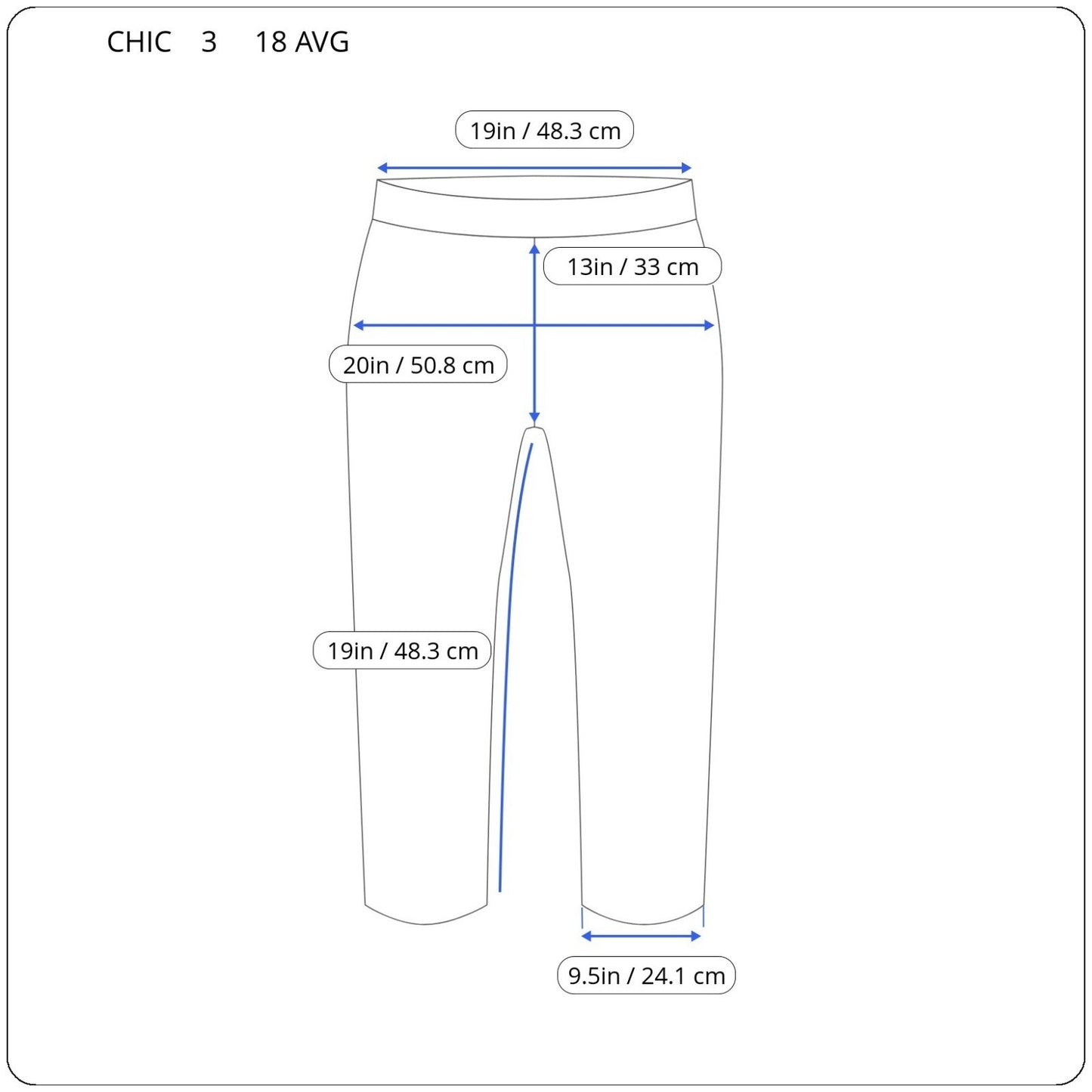 Chic Women Jeans 18 Plus Capri Pull On Medium Blue Denim Wash Cotton Blend Comfy