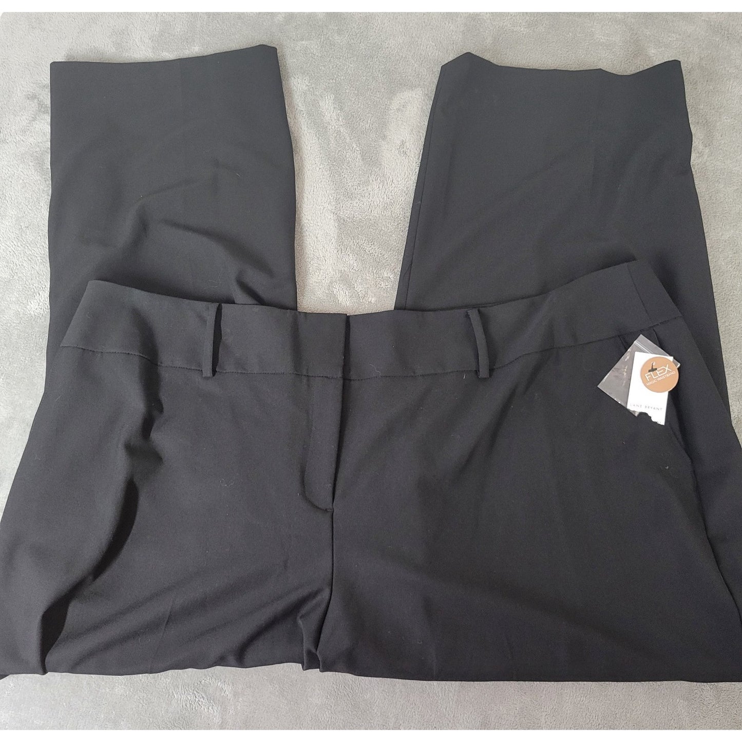 Lane Bryant Womens Pants 28 Plus Black Wide Leg Stretch High Rise Office New