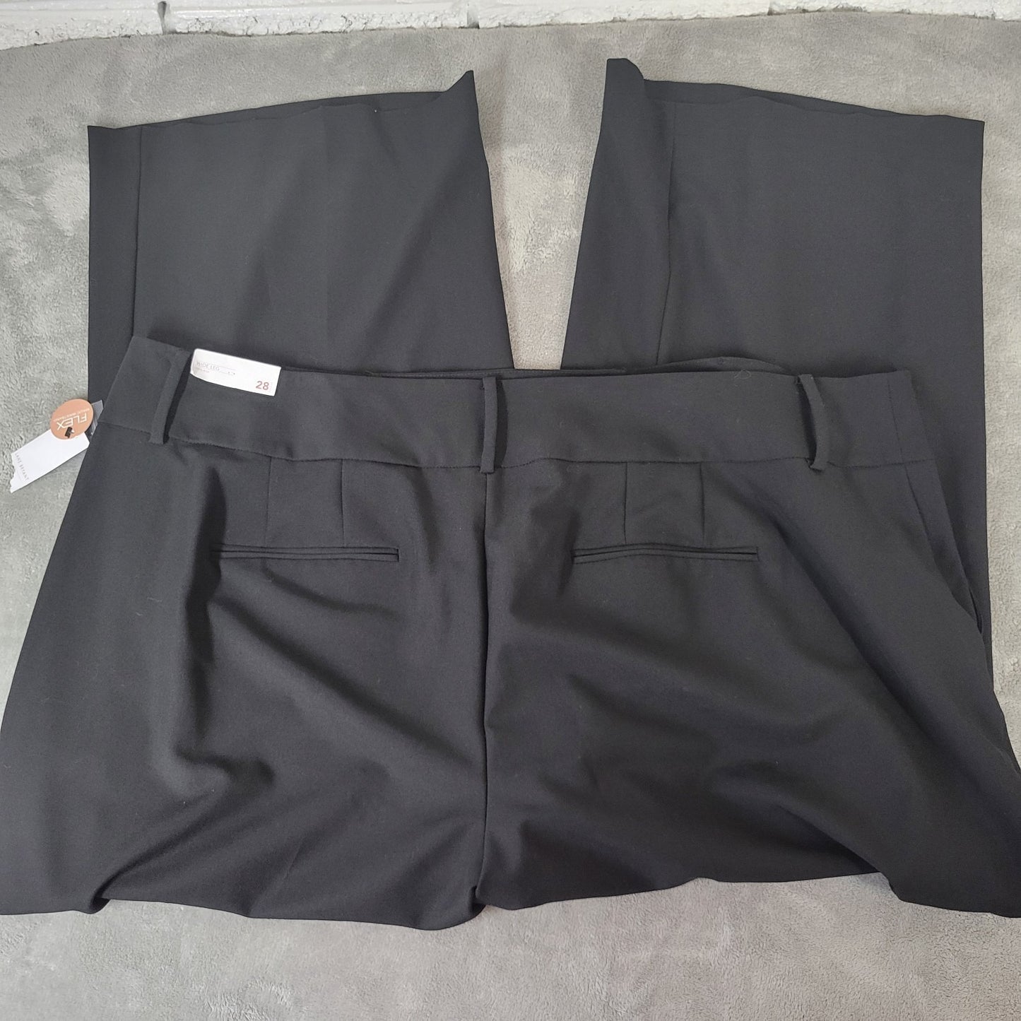 Lane Bryant Womens Pants 28 Plus Black Wide Leg Stretch High Rise Office New