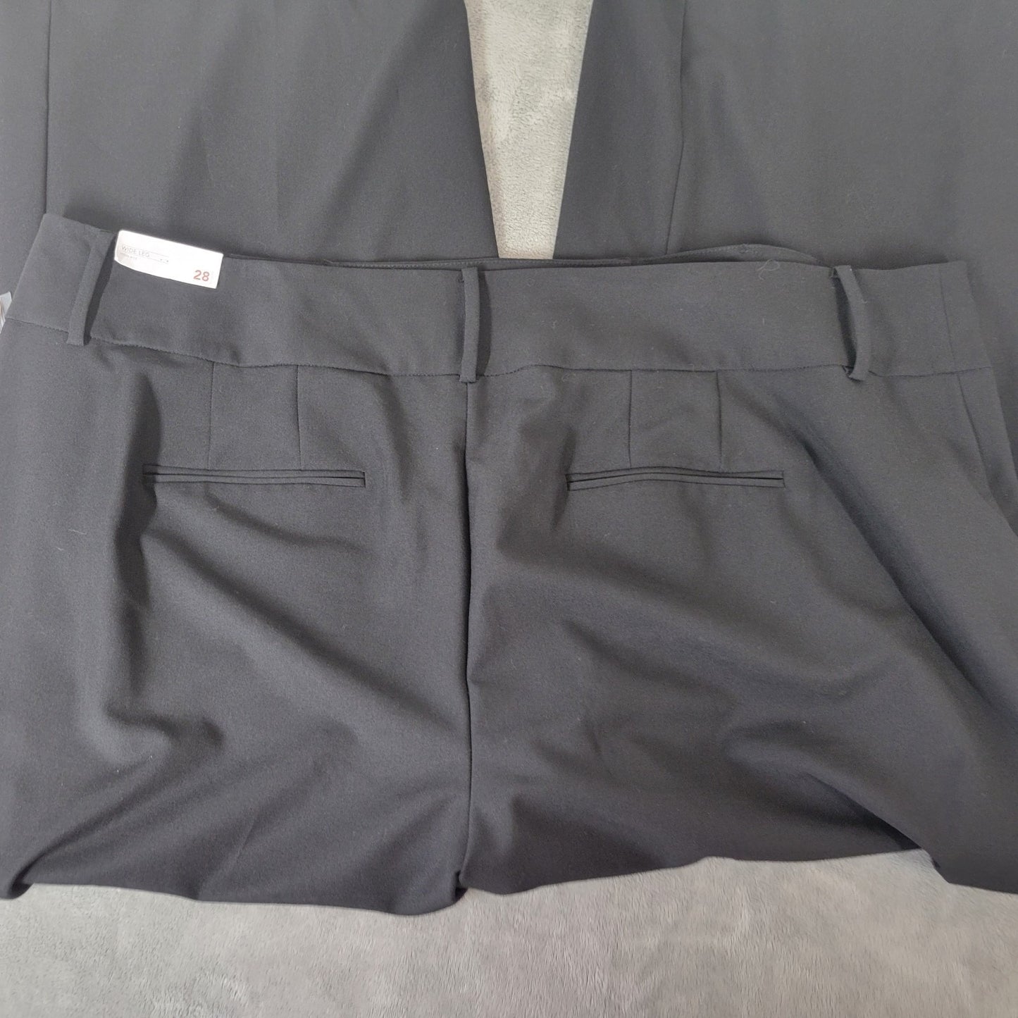 Lane Bryant Womens Pants 28 Plus Black Wide Leg Stretch High Rise Office New