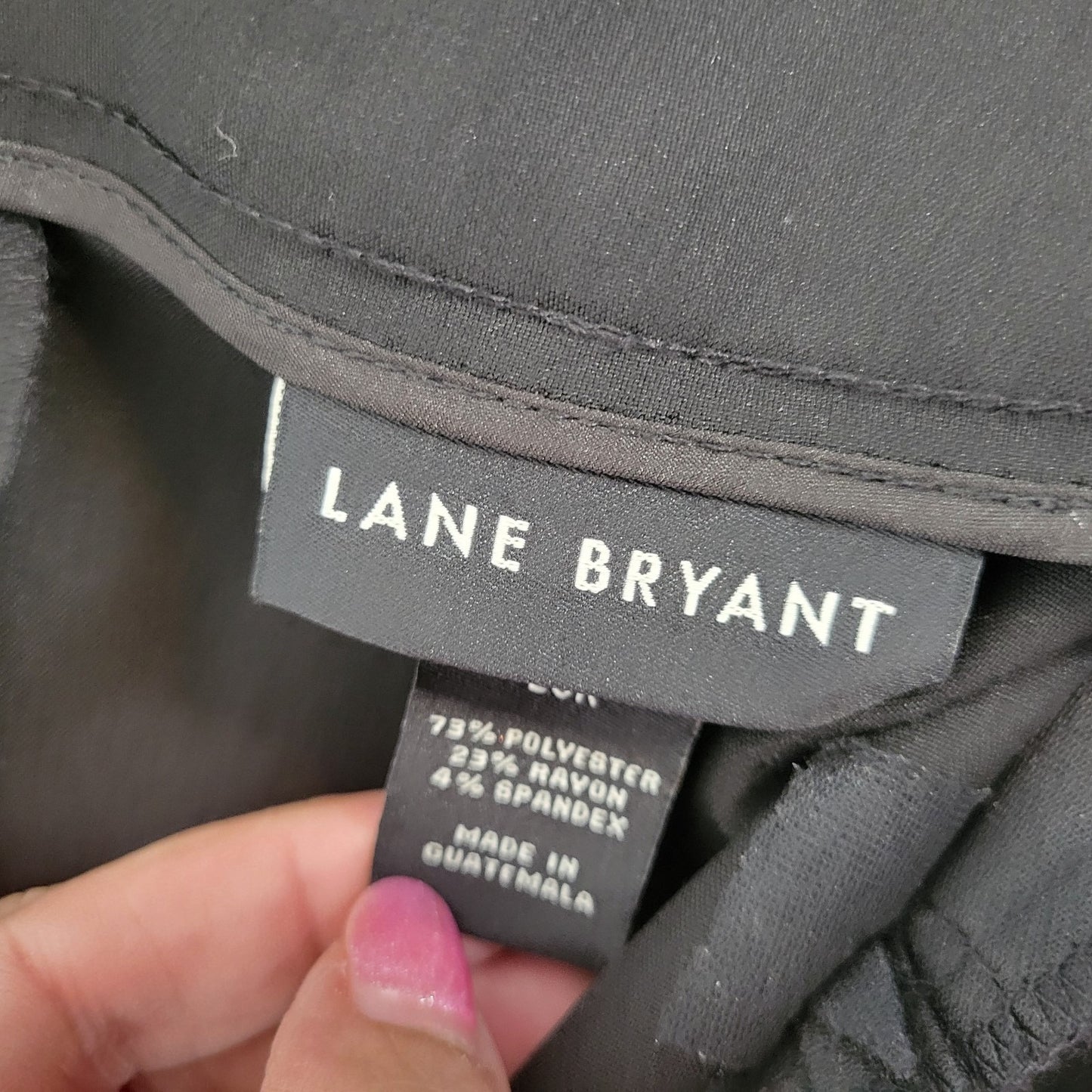 Lane Bryant Womens Pants 28 Plus Black Wide Leg Stretch High Rise Office New