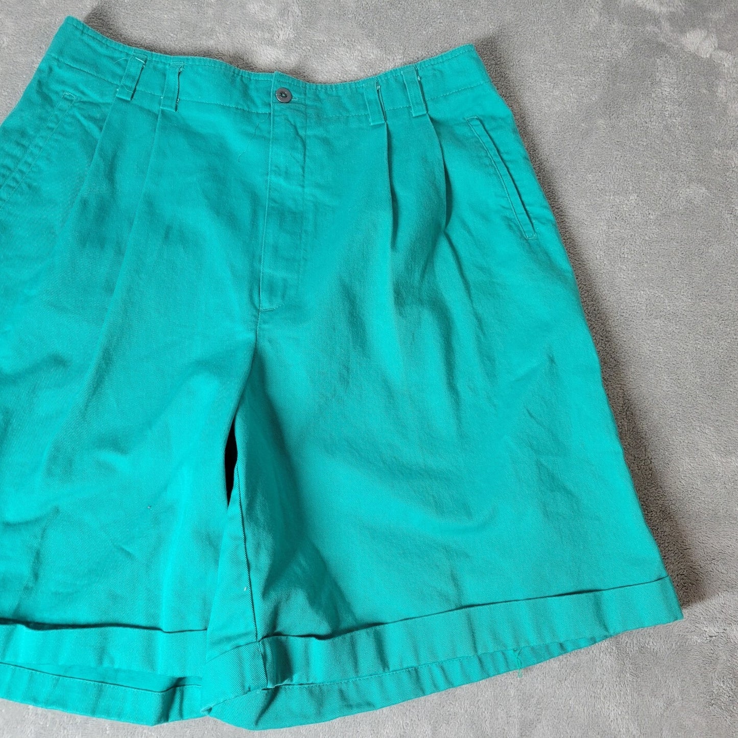 Westbound Womens Shorts 18 Plus Zip Fly Blue Cuff Hem Cotton Casual Pockets