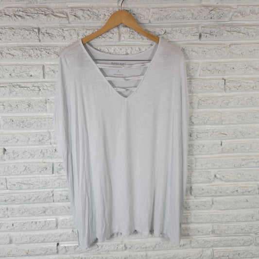 Torrid Super Soft Womens Top 3 3X Plus Tee Slub Jersey Sleeveless White Comfy