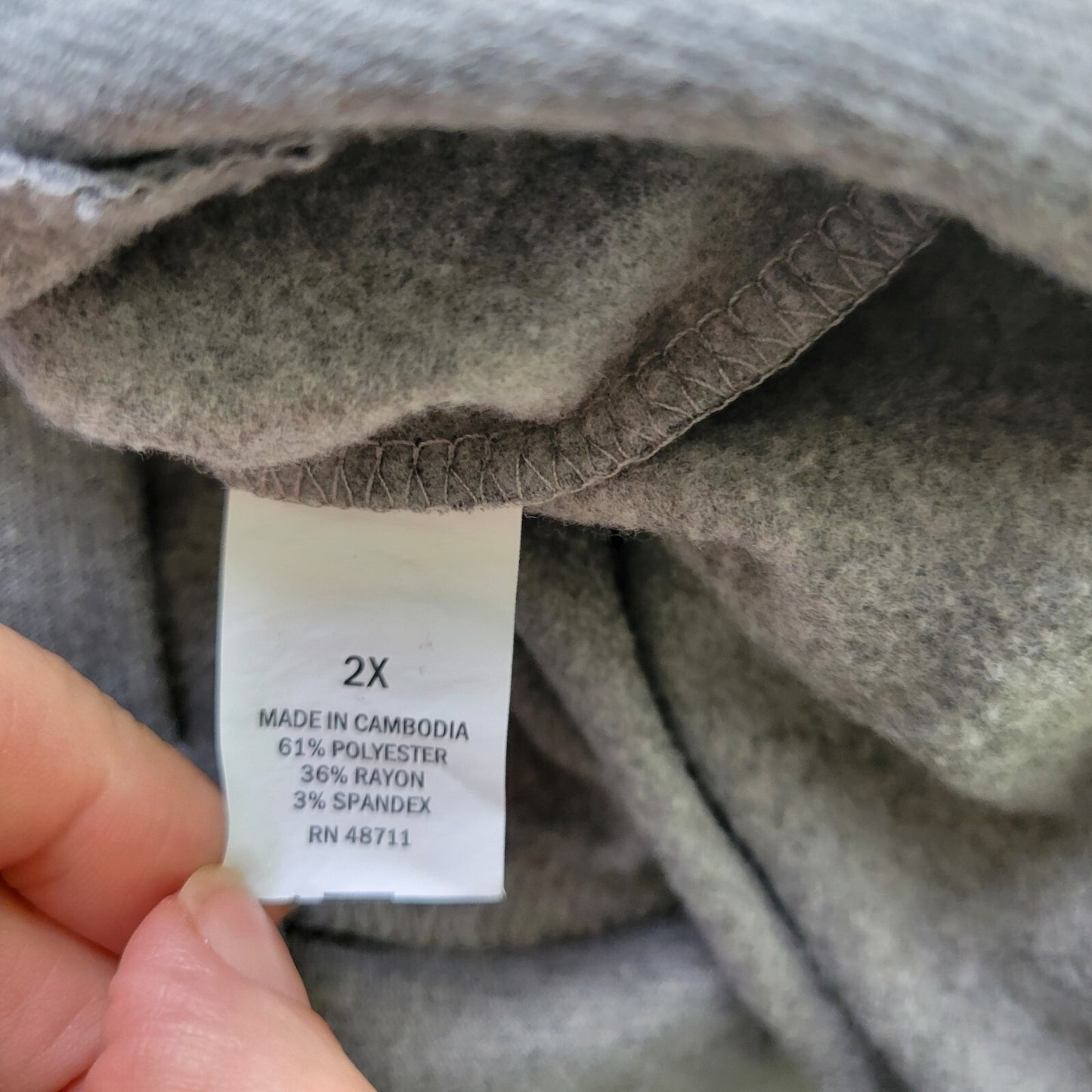 Falls Creek Womens Sweatshirt 2X Plus Long Sleeve Zebra Gray Animal Print Soft