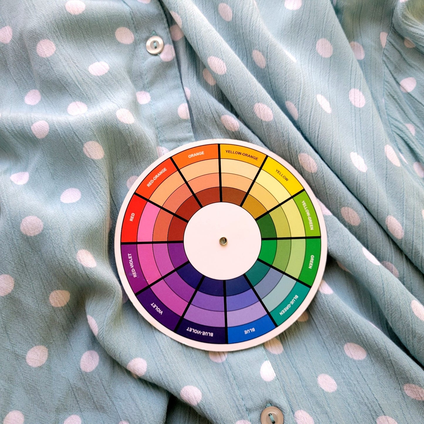 North Style Womens Top 3X Plus Roll Tab Sleeve Blue Polka Dot Rayon Casual