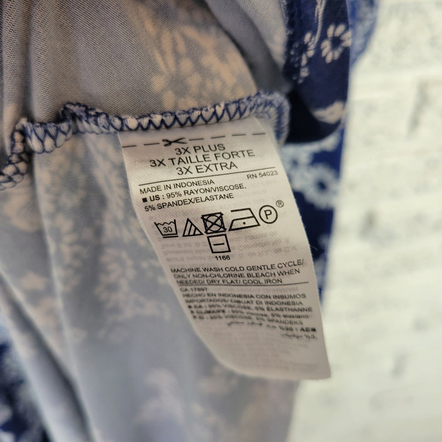 Old Navy Womens Dress 3X Plus Short Sleeve Blue White Comfy Casual Rayon Blend