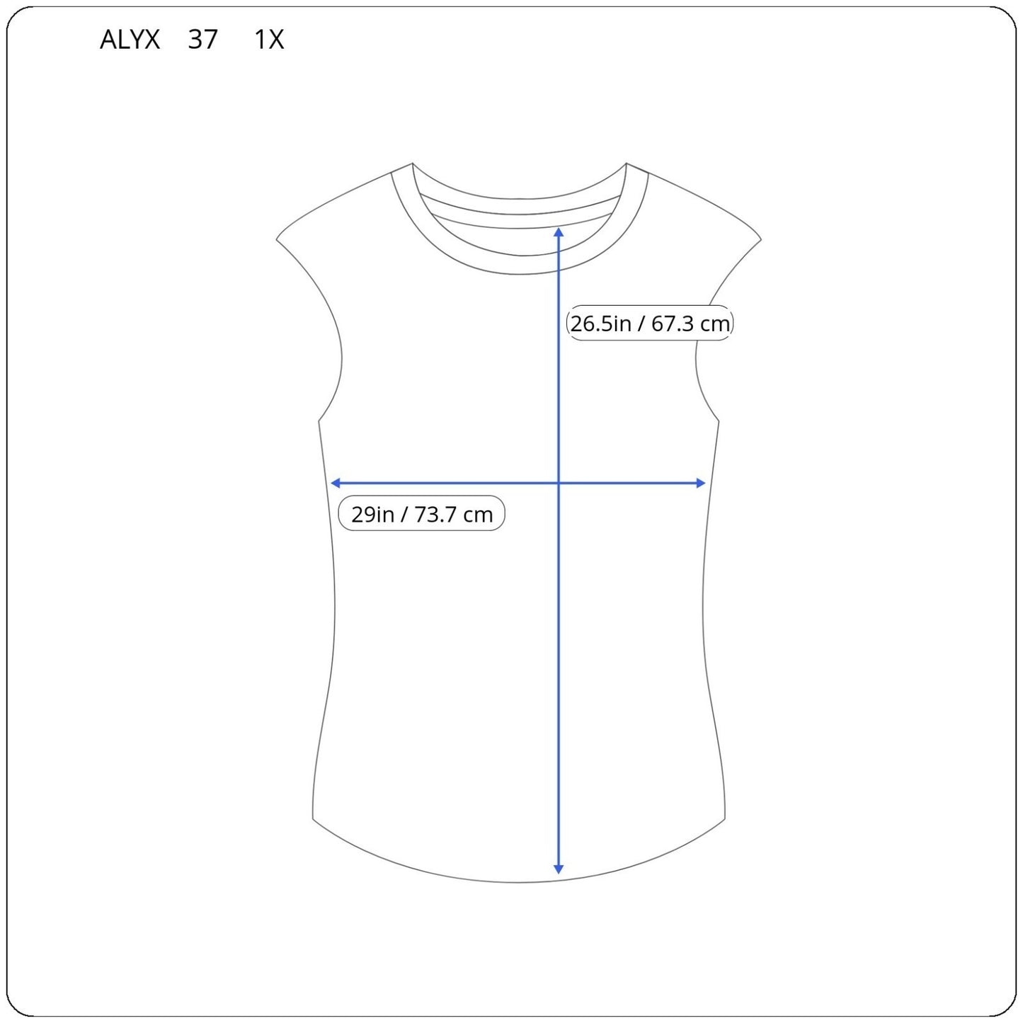 Alyx Women Top 1X Plus Sleeveless Blue Stripe Geometric Lined Casual Rayon Blend