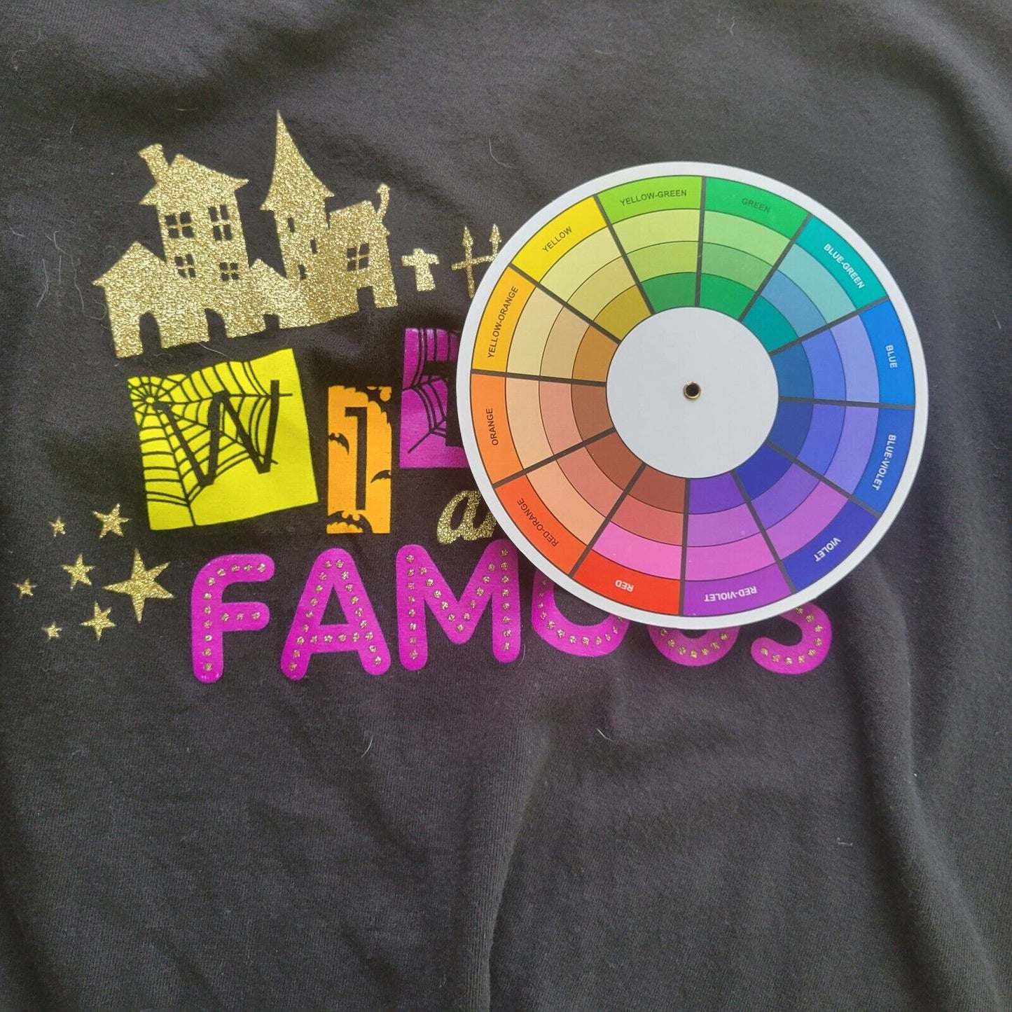 Halloween Womens Top Extra Large XL 16 18 Tee Witch Famous Black Wicked Glitter