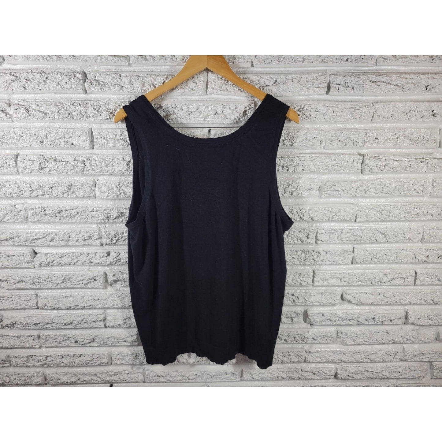 Lane Bryant Womens Top 22 24 Plus Tank Knit Black Sleeveless Career Casual Basic