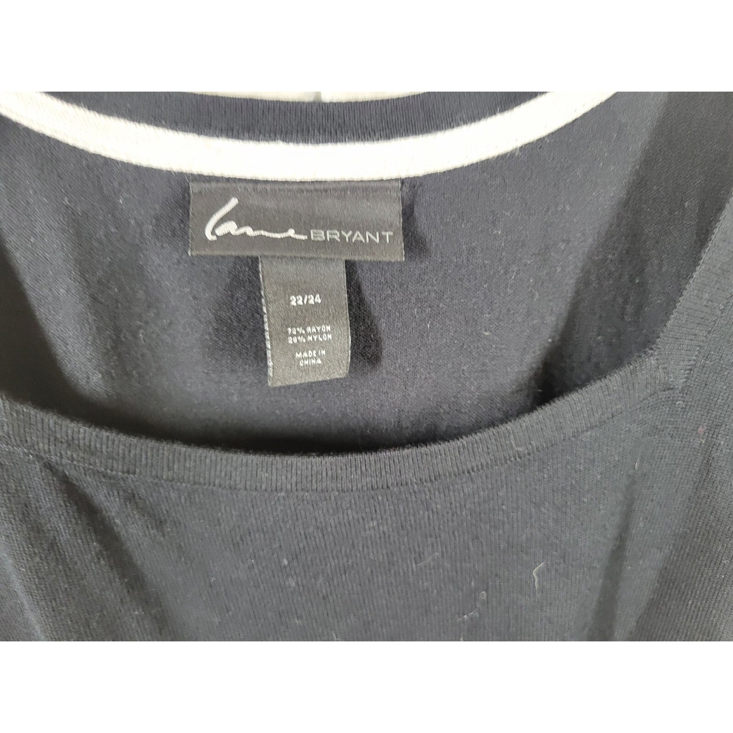 Lane Bryant Womens Top 22 24 Plus Tank Knit Black Sleeveless Career Casual Basic