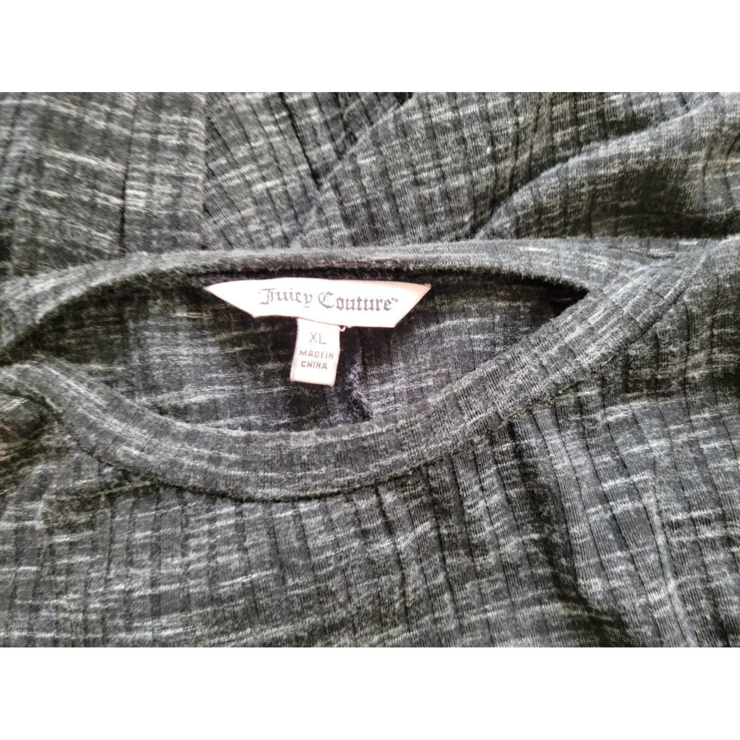 Juicy Couture Women Top Extra Large XL Long Sleeve Pullover Black Stretch Casual